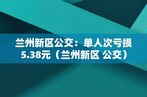 兰州新区公交：单人次亏损5.38元（兰州新区 公交）