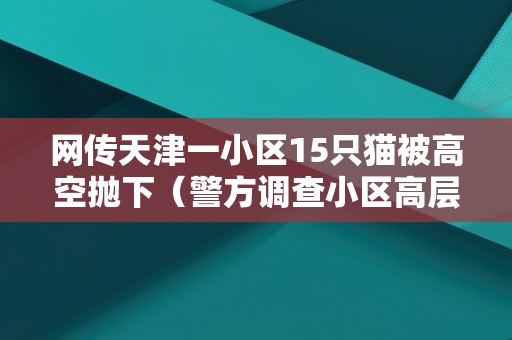 网传天津一小区15只猫被高空抛下（警方调查小区高层抛落4只小猫）